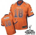 Nike Denver Broncos #18 Peyton Manning Orange Team Color Super Bowl XLVIII NFL Elite Drift Fashion Jersey