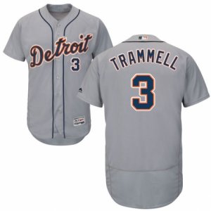 Men\'s Majestic Detroit Tigers #3 Alan Trammell Grey Flexbase Authentic Collection MLB Jersey