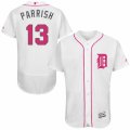 Men's Majestic Detroit Tigers #13 Lance Parrish Authentic White 2016 Mother's Day Fashion Flex Base MLB Jersey