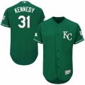 Men's Majestic Kansas City Royals #31 Ian Kennedy Green Celtic Flexbase Authentic Collection MLB Jersey