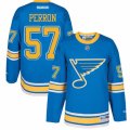 Mens Reebok St. Louis Blues #57 David Perron Authentic Blue 2017 Winter Classic NHL Jersey