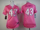 Nike Women Pittsburgh Steelers #43 Troy Polamalu Pink Jerseys[love s]