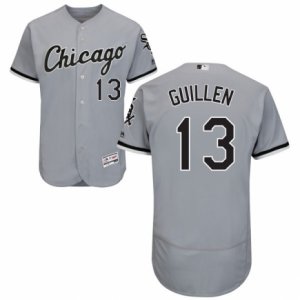 Men\'s Majestic Chicago White Sox #13 Ozzie Guillen Grey Flexbase Authentic Collection MLB Jersey