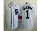 MLB Detroit Tigers #1 Jose Iglesias White Cool Base jerseys
