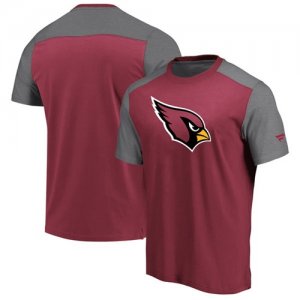 Arizona Cardinals NFL Pro Line by Fanatics Branded Iconic Color Block T-Shirt CardinalHeathered Gray