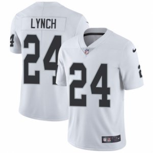 Mens Nike Raiders #24 Marshawn Lynch White Stitched NFL Vapor Untouchable Limited Jersey