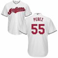 Mens Majestic Cleveland Indians #55 Roberto Perez Replica White Home Cool Base MLB Jersey