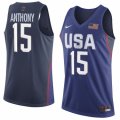 Men Nike Team USA #15 Carmelo Anthony Swingman Navy Blue 2016 Olympic Basketball Jersey