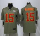 Nike Chiefs #15 Patrick Mahomes Olive Salute To Service Limited Jersey