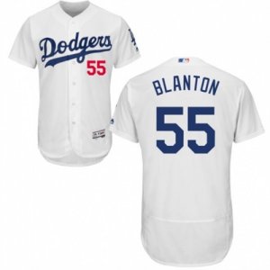Mens Majestic Los Angeles Dodgers #55 Joe Blanton White Flexbase Authentic Collection MLB Jersey