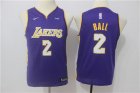 Lakers #2 Lonzo Ball Purple Youth Nike Swingman Jersey
