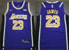 Lakers #23 Lebron James Purple 2018-19 Nike Authentic Jersey