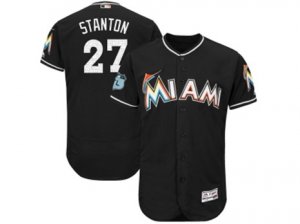 Miami Marlins #27 Giancarlo Stanton Black 2017 Spring Training Flexbase Authentic Collection Stitched Baseball Jersey
