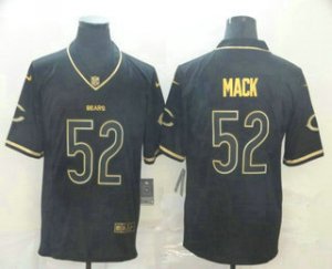 Mens Chicago Bears #52 Khalil Mack Black 100th Season Golden Edition