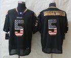 Nike Minnesota Vikings #5 Bridgewater Black Jerseys(USA Flag Fashion Elite)