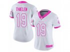 Women Nike Minnesota Vikings #19 Adam Thielen Limited White-Pink Rush Fashion NFL Jersey