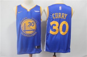 Warriors #30 Stephen Curry Blue 2018 19 Earned Edition Nike Swingman Jersey