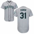 Mens Majestic Seattle Mariners #31 Steve Cishek Grey Flexbase Authentic Collection MLB Jersey