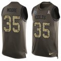 Mens Nike Indianapolis Colts #35 Darryl Morris Limited Green Salute to Service Tank Top NFL Jersey