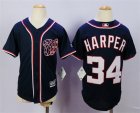 Nationals #34 Bryce Harper Blue Youth New Cool Base Jersey
