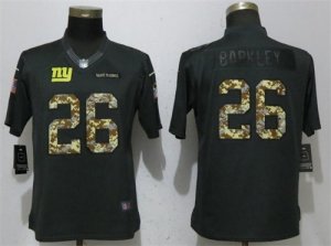 Nike Giants #26 Saquon Barkley Anthracite Women Salute To Service Limited Jersey