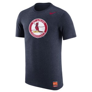 MLB Men\'s St. Louis Cardinals Nike Cooperstown Retro Logo Tri-Blend T-Shirt - Navy