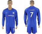 2017-18 Chelsea 7 KANTE Home Goalkeeper Long Sleeve Soccer Jersey