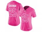 Women San Francisco 49ers #25 Richard Sherman Pink Stitched NFL Limited Rush Fashion Jersey