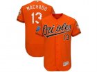 Men Baltimore Orioles #13 Manny Machado Majestic Orange 2018 Spring Training Flex Base Player Jersey
