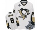 Mens Reebok Pittsburgh Penguins #8 Brian Dumoulin Premier White Away 2017 Stanley Cup Champions NHL Jersey