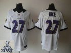2013 Super Bowl XLVII NEW Baltimore Ravens 27 Ray Rice White (Elite NEW)