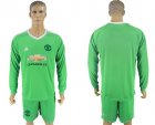 2017-18 Manchester United Green Long Sleeve Goalkeeper Soccer Jersey