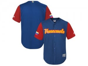 Mens Venezuela Baseball Blank Majestic Royal 2017 World Baseball Classic Team Jersey