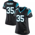 Women Nike Carolina Panthers #35 Mike Tolbert Black Team Color Stitched black Jersey