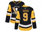 Women Adidas Pittsburgh Penguins #9 Pascal Dupuis Black Home Authentic Stitched NHL Jersey