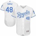 Men's Majestic Kansas City Royals #48 Joakim Soria Authentic White 2016 Father's Day Fashion Flex Base MLB Jersey