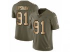 Men Nike Atlanta Falcons #91 Courtney Upshaw Limited Olive Gold 2017 Salute to Service NFL Jersey