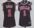 women nba chicago bulls #1 rose black[red strip]revolution 30 swingman]