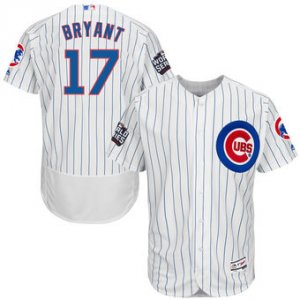 Men\'s Chicago Cubs #17 Kris Bryant Majestic White 2016 World Series Flex Base Authentic Jersey