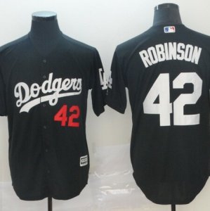 Dodgers #42 Jackie Robinson Black Turn Back The Clock Cool Base Jersey