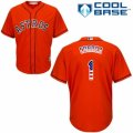 Mens Majestic Houston Astros #1 Carlos Correa Replica Orange USA Flag Fashion MLB Jersey