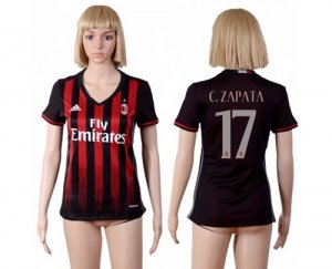 Womens AC Milan #17 C.Zapata Home Soccer Club Jersey