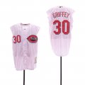 Reds #30 Ken Griffey White Cooperstown Collection Cool Base Sleeveless Jersey