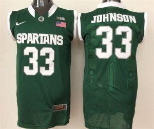 Michigan State Spartans #33 Magic Johnson Green College Basketball Jersey