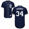 Men's Majestic San Diego Padres #34 Andrew Cashner Navy Blue Flexbase Authentic Collection MLB Jersey