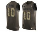 Mens Nike Carolina Panthers #10 Curtis Samuel Limited Green Salute to Service Tank Top NFL Jersey