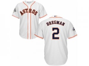 Houston Astros #2 Alex Bregman Replica White Home 2017 World Series Bound Cool Base MLB Jersey