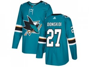 Men Adidas San Jose Sharks #27 Joonas Donskoi Teal Home Authentic Stitched NHL Jersey