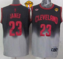 NBA Cleveland Cavaliers #23 LeBron James Black Grey Fadeaway Fashion The Finals Patch Stitched Jerseys