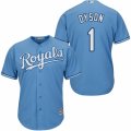 Men's Majestic Kansas City Royals #1 Jarrod Dyson Replica Light Blue Alternate 1 Cool Base MLB Jersey